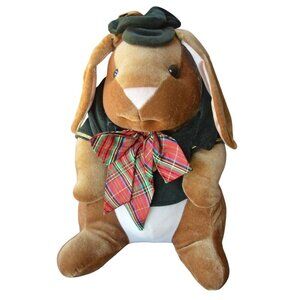 Vintage 1985 Toys R Us Exclusive Velveteen Holiday Rabbit Plush 13.5" Gift